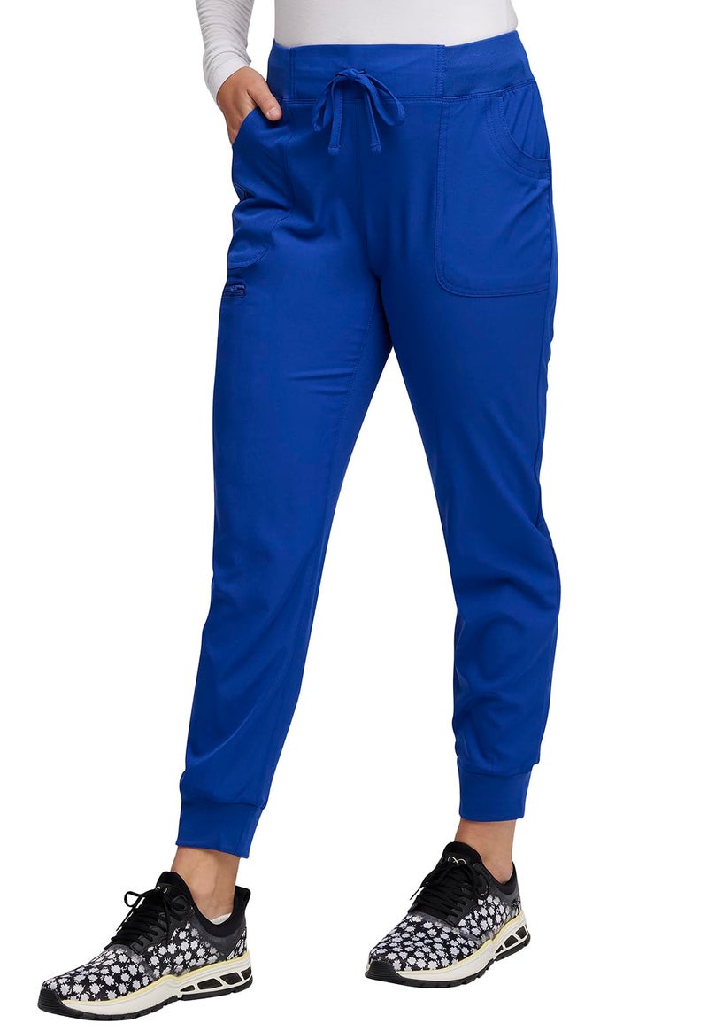 HeartSoul Women's Medical Scrub Jogger Pants Contemporary fit Drawstring Waistband Jogger with 5 Pockets - HS030P, XS Petite, Galaxy Blue - Image 1